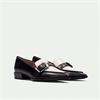 Hispanitas Turin Pointed Buckle Loafer - Black Cream